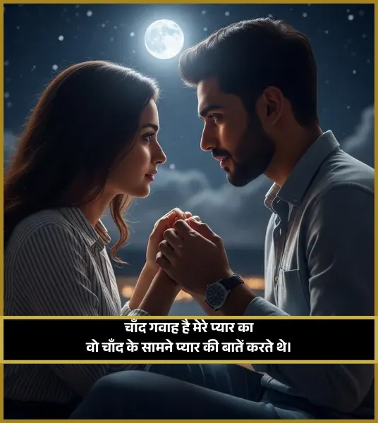 Moon Shayari in Hindi Text